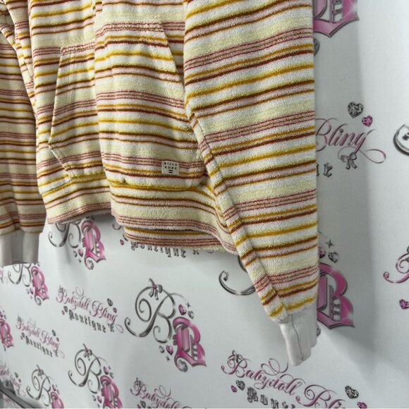 Billabong sweater zip up towel terry cloth beach Multicolor Striped Sweater - Picture 3 of 8